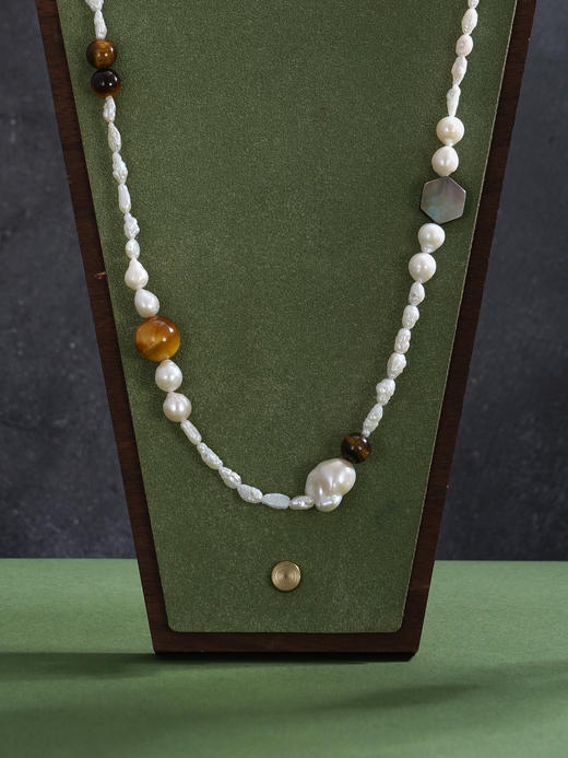 子佩集【海浪狂想】银S925珍珠项链【SGN1140011】12mm大扁珠巴洛克2512 商品图2