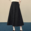 【12/17新品】熙世界深灰色毛呢半身裙女2025秋冬新款通勤高腰宽松中长款a字裙 商品缩略图3