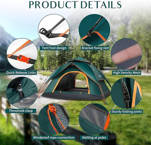 美国 AKOZLIN 露营帐篷 3-4 人 2合1双层即时弹出式防风防雨帐篷X0020ZZNK3 徒步露营背包旅行 商品图2