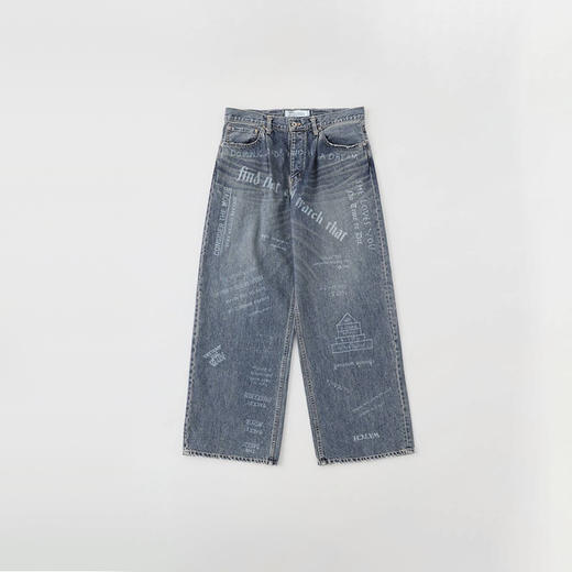 DAIRIKU "TATTOO" Laser Printed Pants 镭射印花复古牛仔阔腿裤 商品图0