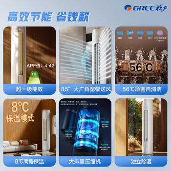 格力空调 天仪 3匹 新一级能效变频 纯铜管客厅节能省电柜机  KFR-72LW/(72504)FNhAa-B1 商品图2