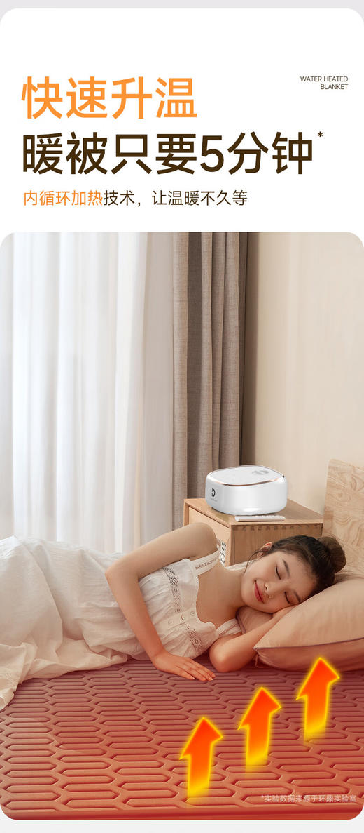 【新品上市】环鼎水暖电热毯单人双人电褥子水暖水循环水暖毯1.8x2.0米宽防水防电 【礼盒装】【送礼实用好物】 智能触屏可遥控1.8*2.0米 商品图6