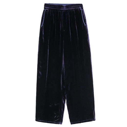 牧衣游原创 丝绒净色夹棉裤子女加厚宽松显瘦垂感百搭休闲裤 梅玖 商品图4