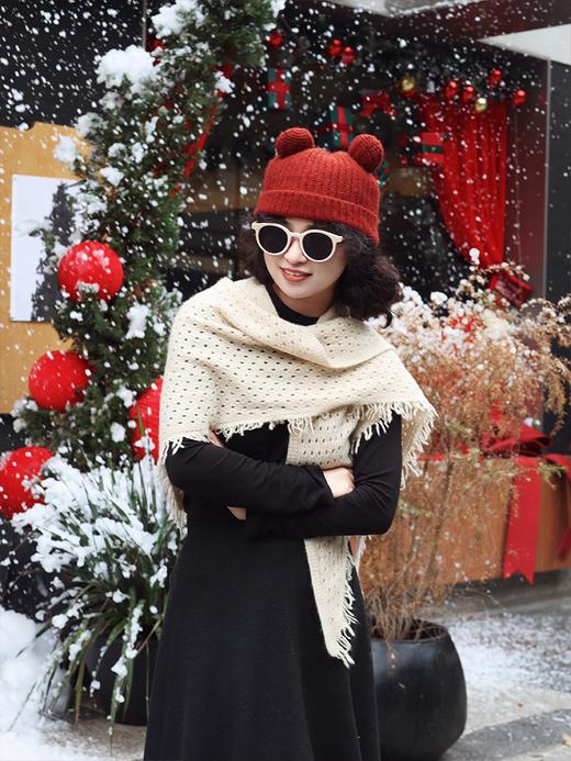 羊绒毛球三角巾+流苏围巾  板娘同款推荐 期待一起戴闺蜜款~ 商品图4