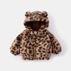 婴儿冬季新款豹纹外套女宝宝外穿韩版加绒加厚毛绒连帽儿童上衣 商品缩略图0