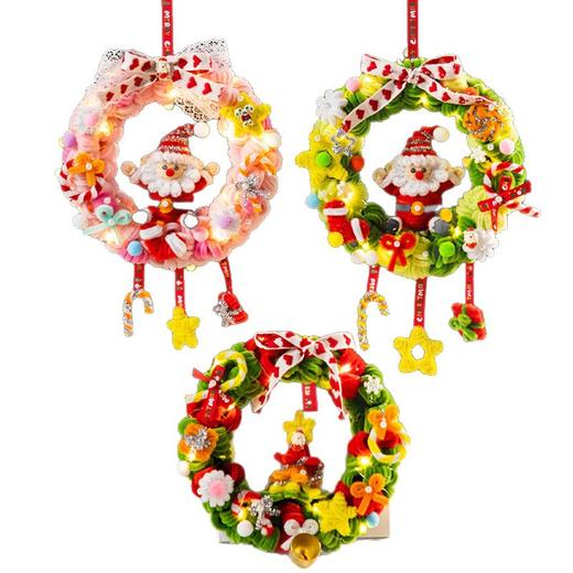 扭扭棒圣诞花环发光挂件装饰挂饰圣诞树手工diy材料包小礼物品 商品图4