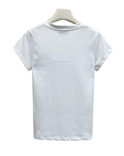 女款V领全棉刺绣短袖T恤ba025 商品图1