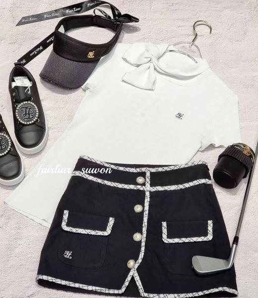 fairlair珍珠蝴蝶结针织短袖上衣来了！本季爆款中的爆款，超级显高级的款式，非常有他们家的设计风格，蝴蝶结上搭配幻彩小珍珠，简直不要太温柔！ 商品图0