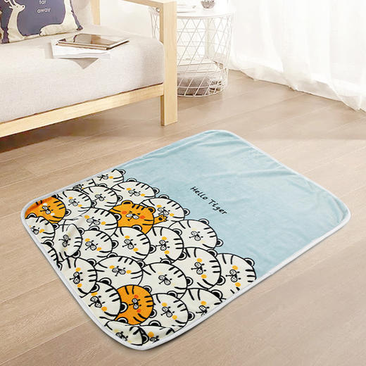 水星家纺 家用午睡毯子DH萌萌虎法兰绒毯100*140cm 122982 商品图8