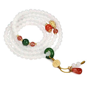 天然和田玉晴水108颗白玉手串莹润冰清气质百搭