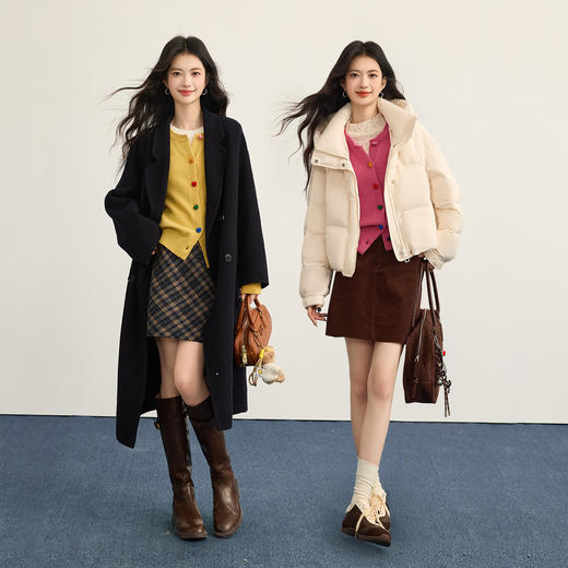 【12/17新品】熙世界多巴胺糖果色长袖毛衣开衫女秋冬季内搭通勤圆领打底针织衫 商品图3