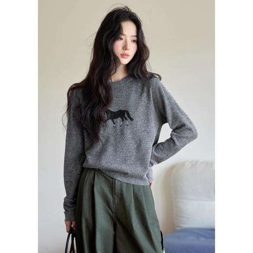 【Spring Wave 复古圆领羊毛刺绣红毛衣】马年限定 ，新年红毛衣，32支进口纱线，30%羊毛混合成份 商品图6