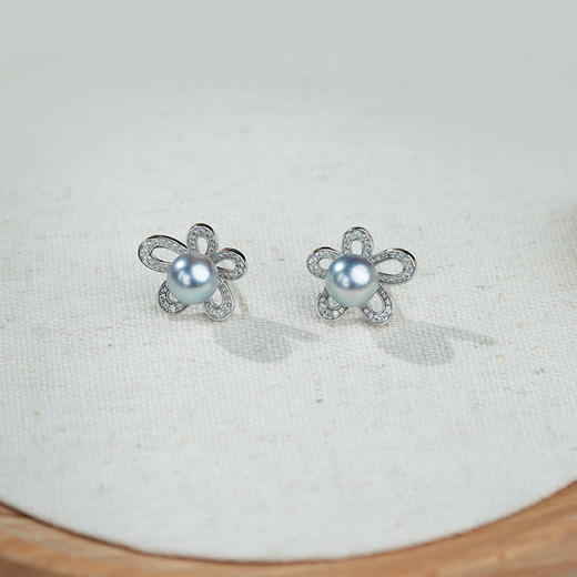 【秒杀】佐奈美（SANAMI)星芒绽露真多麻色海水珍珠耳钉 商品图4