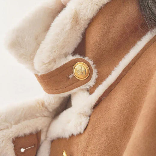 下单3-5天发货！MAX.GLOREA美拉德皮毛一体大衣 仿貂毛皮毛一体 夹克大翻领版型  毛质密实手感顺滑 不挑身材 显瘦洋气 商品图4