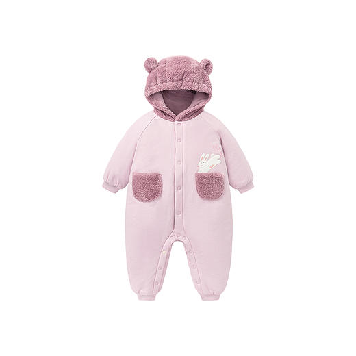 迷你巴拉巴拉婴儿衣服男女宝宝夹棉连帽连体衣外出保暖爬服秋冬款 商品图4