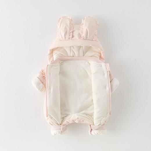 婴儿连体羽绒服白鸭绒2025新生儿连体衣女宝宝加厚保暖粉色爬服 商品图2