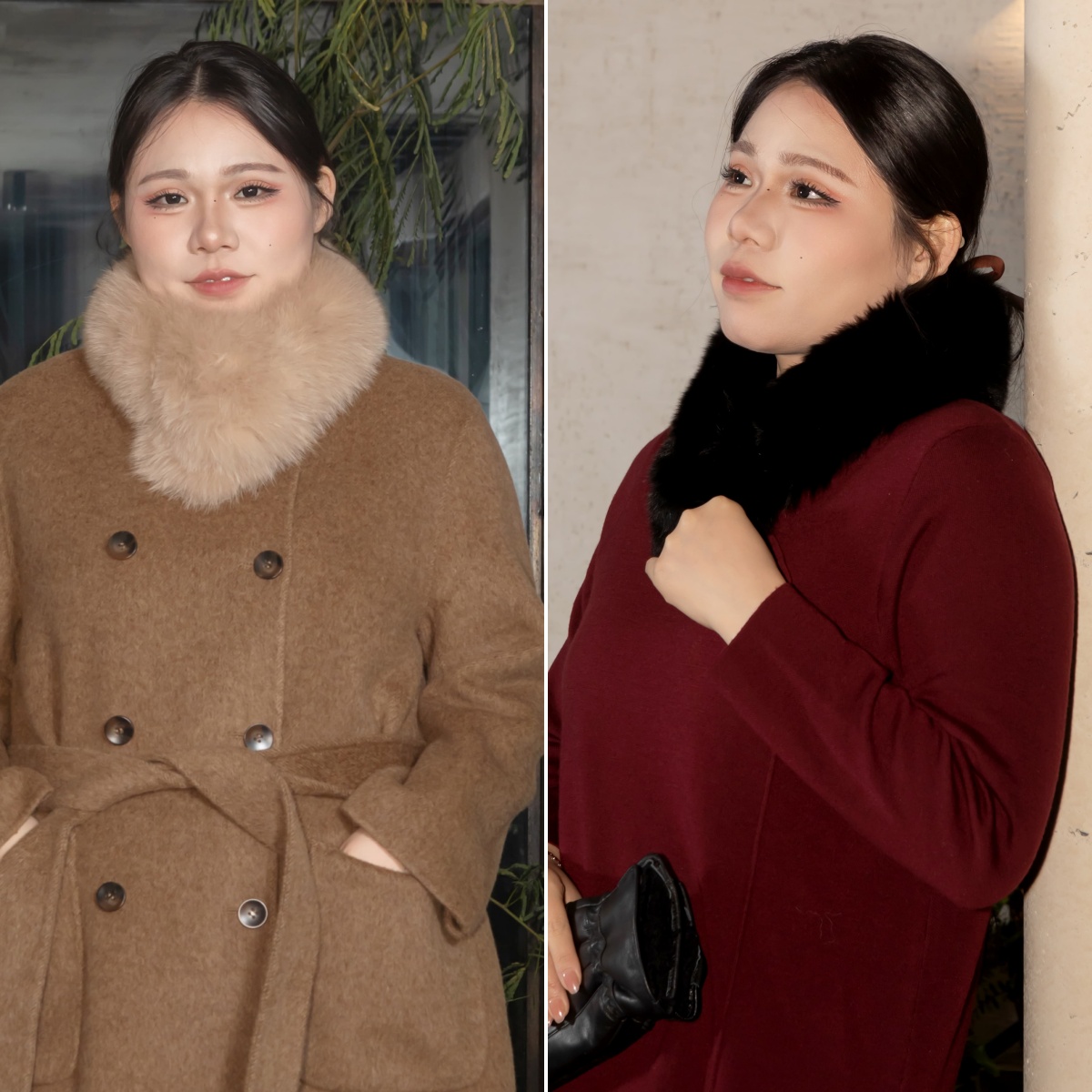 一周发货【真狐狸毛围脖】外狐绒蓬松飘逸·内獭兔细密亲肤｜74cm长冬季双层奢华围脖13cm宽幅｜双面不同质感｜冬日氛围感叠搭利器