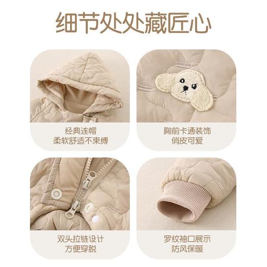 婴儿秋冬夹棉加厚连体衣男女宝宝保暖衣服外出哈衣爬服棉服棉衣 商品图2
