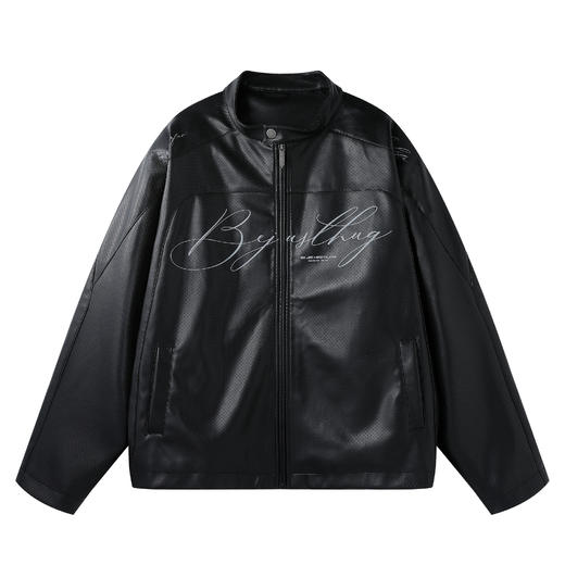 BJHG不计后果美式冲孔皮衣夹克外套男款春2026新款立领PU皮上衣女 商品图4