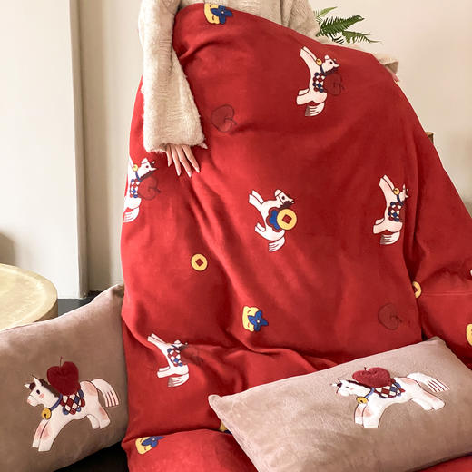 自然醒高克重牛奶绒四件套-发财小马（送元宝抱枕）MT 商品图13