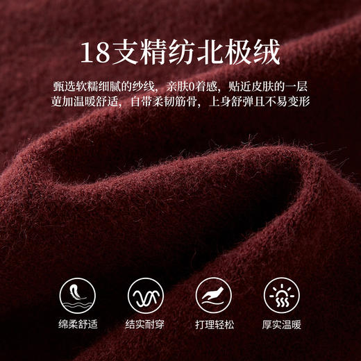 【年货节】熙世界智性学院风MIU系毛衣外套女秋冬季复古酒红色针织开衫上衣 商品图2