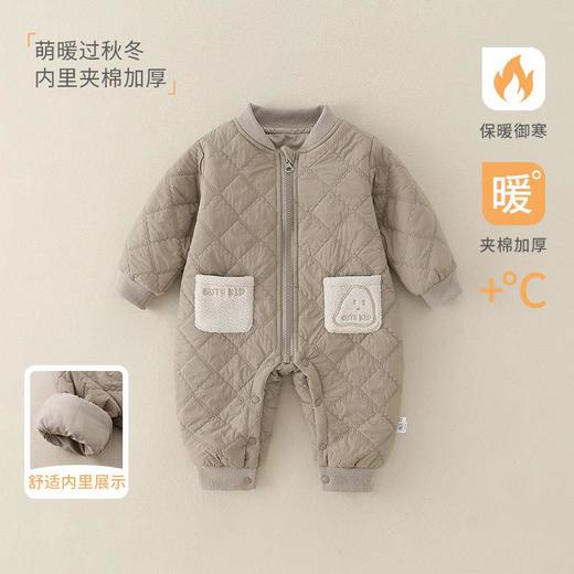 2025秋冬新款婴儿a类夹棉保暖连体衣男宝宝加厚外穿爬服儿童衣服 商品图1