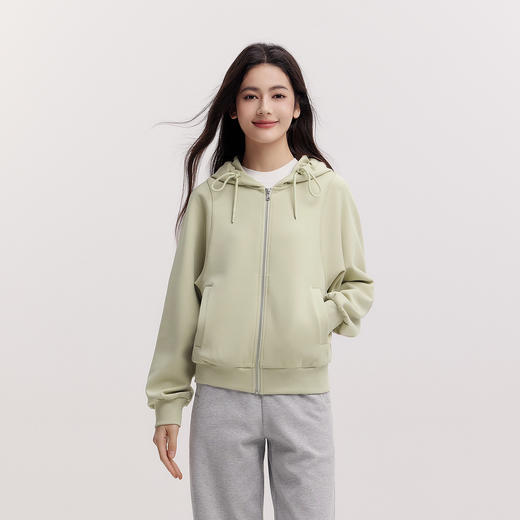 森柔|森马外套女春季连帽纯色宽松夹克慵懒风ins潮温柔系百搭衣服 商品图2