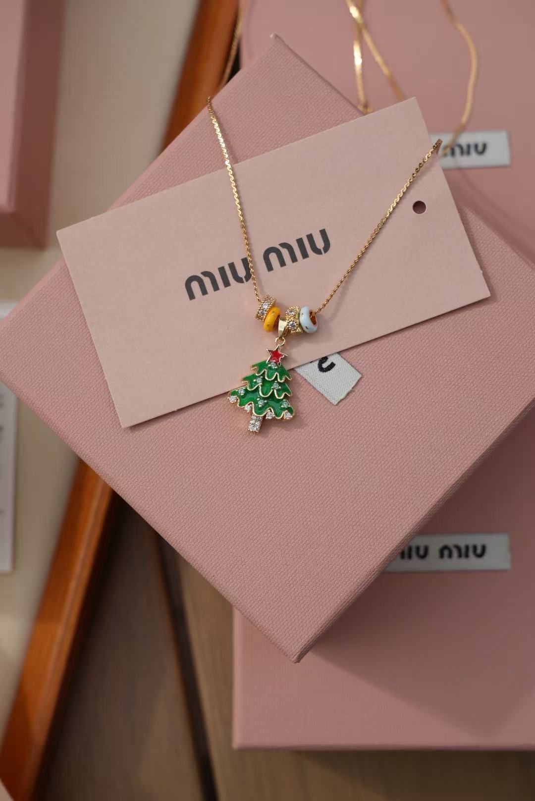 贸易公司订单！miu圣诞系列 许愿树锁骨链!