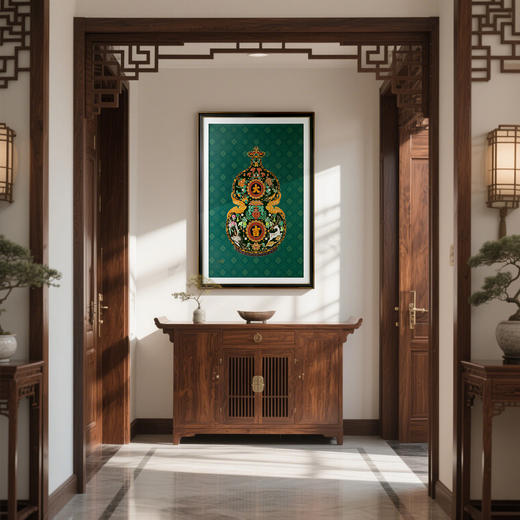 大吉福禄 五行葫芦系列 铜雕艺术画 商品图8