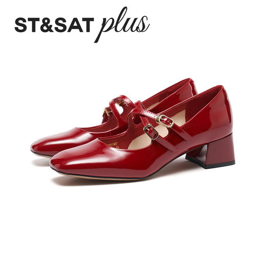 星期六26春新款法式交叉绑带粗跟玛丽珍SSE1111107 商品图9