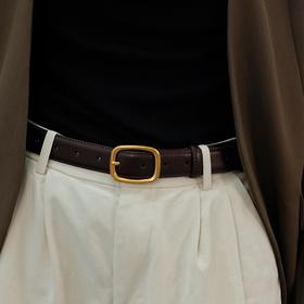 登白DENGBAI 平纹方形针扣牛皮腰带DB3522