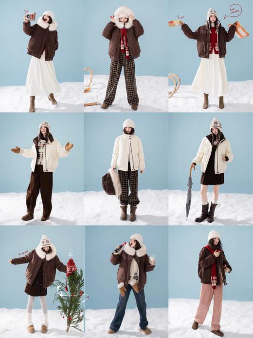 浮生八记/25D202/90白鸭绒北欧两面可拆环保狐狸毛领羽绒服 商品图3