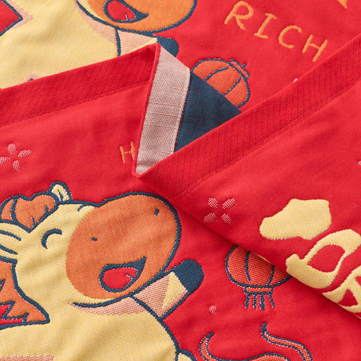 【品牌直发】加倍生活 A类纯棉八层枕巾对装-马 2条装 马年限定系列 年货节 商品图7