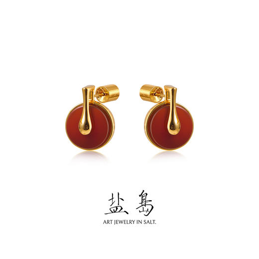 盐岛 平安系列 平安如意耳钉 商品图0