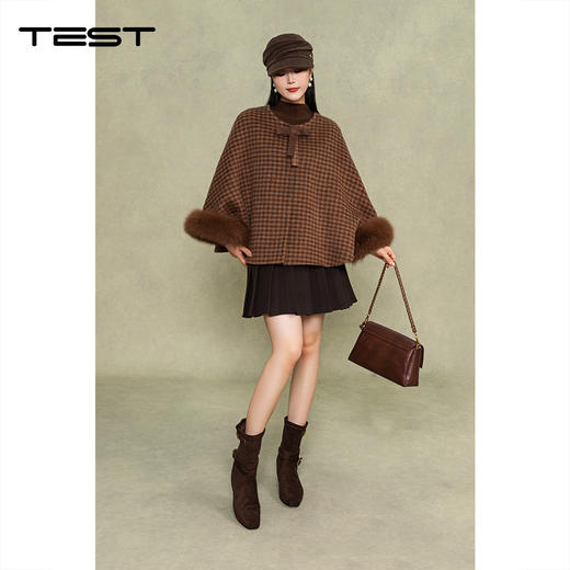 冬上新时尚小格纹气质优雅高级感双面呢2254151 商品图1