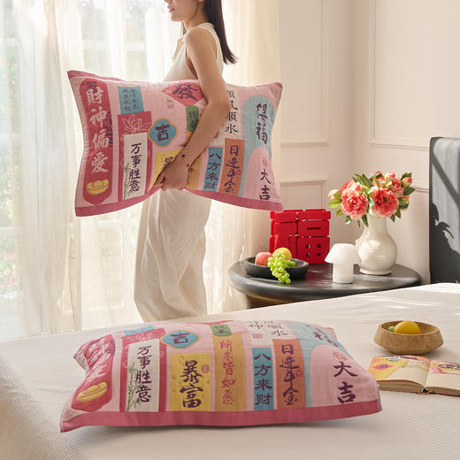 【品牌直发】加倍生活 A类纯棉纱布枕巾八层枕巾对装-發  2条装 马年限定系列 年货节焕新 商品图4