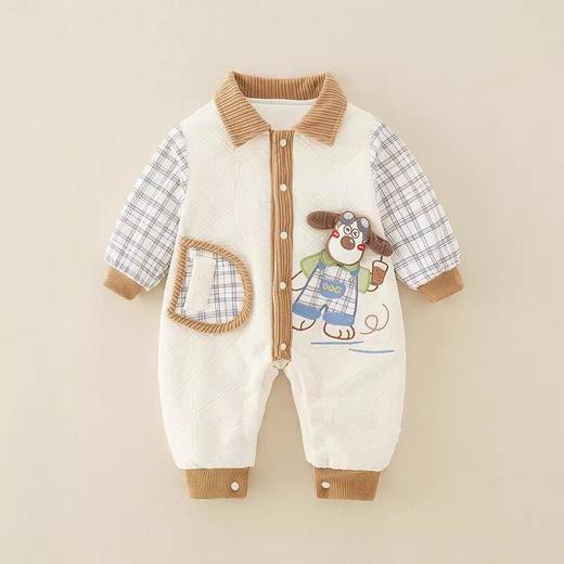 新生儿秋冬加厚连体衣a类棉衣男宝宝外出服加绒婴儿爬服加厚衣服 商品图3