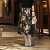西子/【金玉】提花织锦缎国风花卉撞色浮雕后松紧半裙伞裙/BQBH528 商品缩略图3