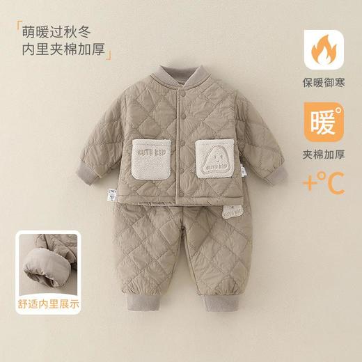 2025秋冬新款婴儿a类保暖衣服宝宝套装儿童夹棉加厚棉服男童冬季 商品图1