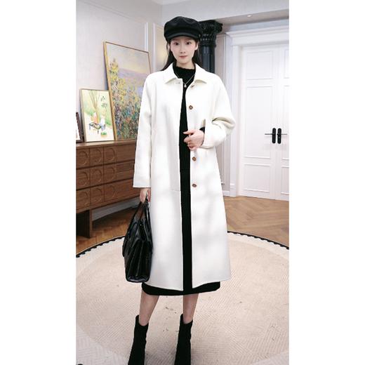 （康赛妮全羊绒）火桐hooton 海德之秋 100山羊绒暗门襟双面呢大衣外套ZB8288/ZB7507 商品图4