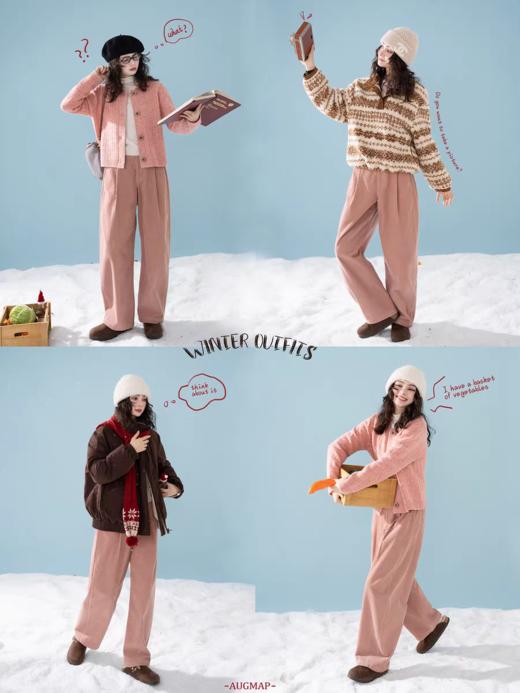 浮生八记/25D209/全棉高克重秋冬粉棕灯芯绒气球裤 商品图1