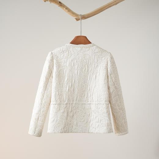 【寒枝春信】雪尼尔高定手工盘绳绣山茶花夹棉外套/WTTJ0864 商品图2