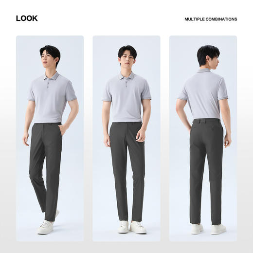 【调节腰头】柒牌男士休闲裤2026新款梭织长裤柔软舒适修身裤子130H70650 商品图2