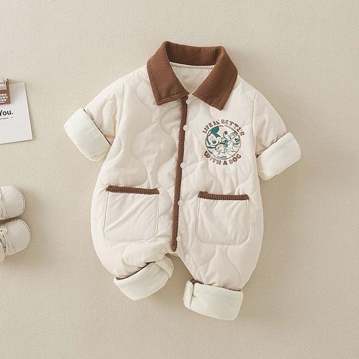 婴儿秋冬连体衣加厚保暖棉衣连体服宝宝衣服外出服夹棉爬爬服棉服 商品图2