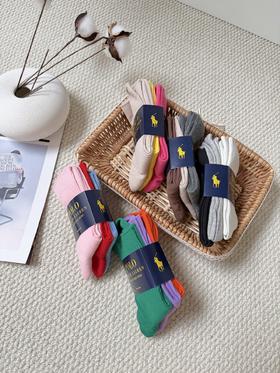 点此购买 拉夫劳伦女士经典小马多巴胺彩色棉袜 xj 338086