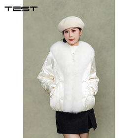 冬上新时尚高级感轻奢狐狸毛白鹅绒皮草2254073