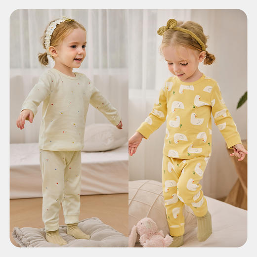 【纯棉】迷你巴拉儿童内衣套装男女童宝宝秋衣秋裤亲肤抑菌透气 商品图2