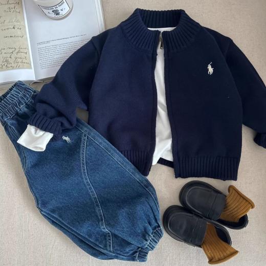 【洋气❗️加绒针织开衫】小布熊刺绣儿童加绒毛衣 2025冬男童潮牌针织开衫 宝宝小童加厚保暖外套 商品图11