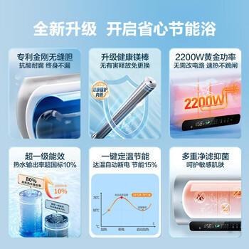 统帅海尔出品60升电热水器京东自营上门安装2200W节能速热  家用节能储水式一级能效LD5PRO 商品图8