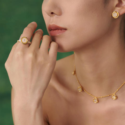 盐岛 荷露系列荷露小珠串珠戒指 商品图3